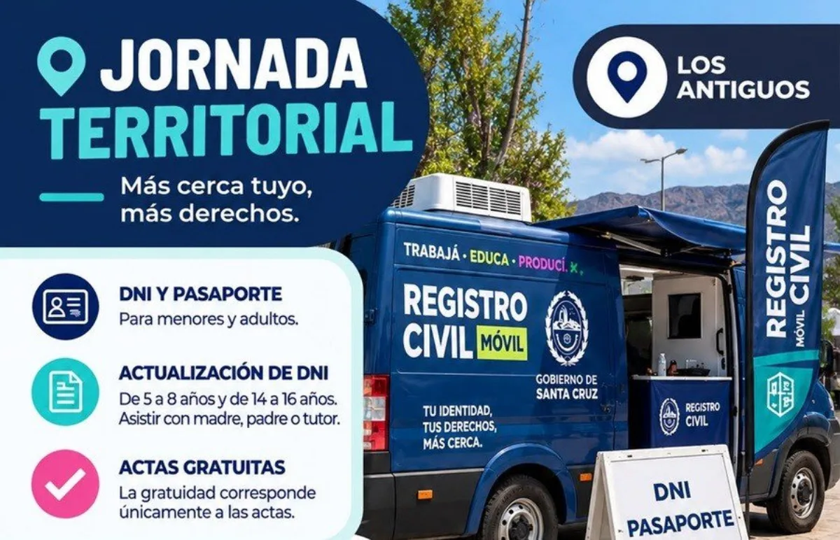 El DNI Móvil recorrerá los barrios de Los Antiguos
