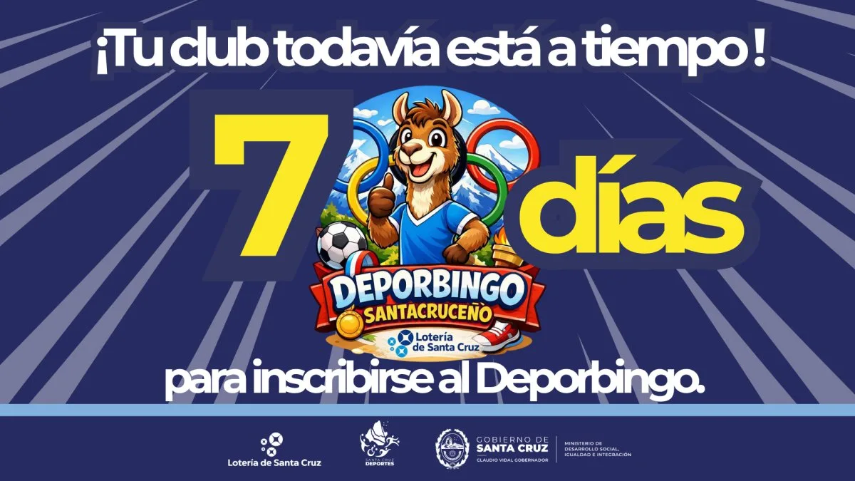 Quedan 7 días para inscribir clubes e instituciones al DeporBingo Santacruceño