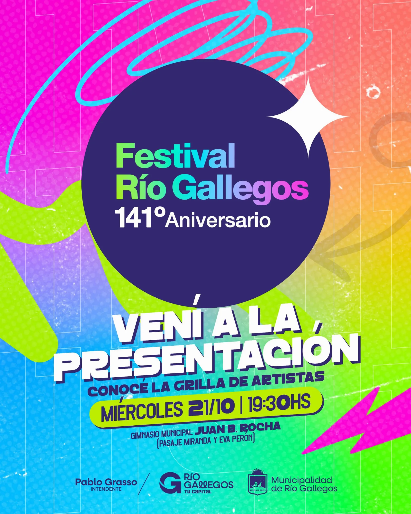 Pablo Grasso anunciará esta tarde la grilla del Festival 141° Aniversario de Río Gallegos