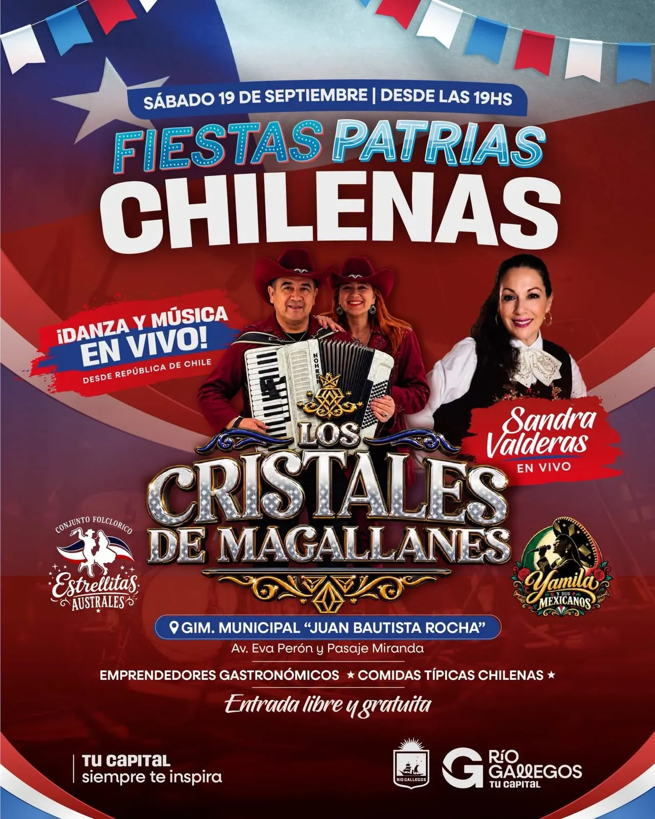 Río Gallegos celebra Fiestas Patrias Chilenas con gastronomía, baile y shows en vivo